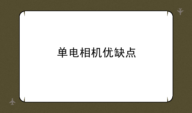 单电相机优缺点
