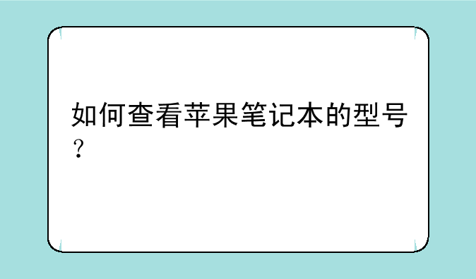 如何查看苹果笔记本的型号？