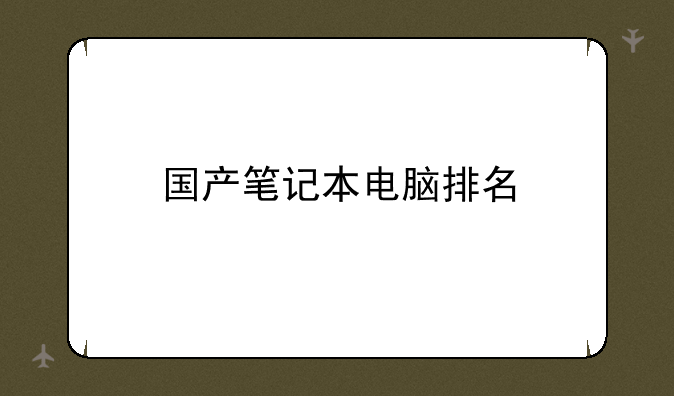 国产笔记本电脑排名