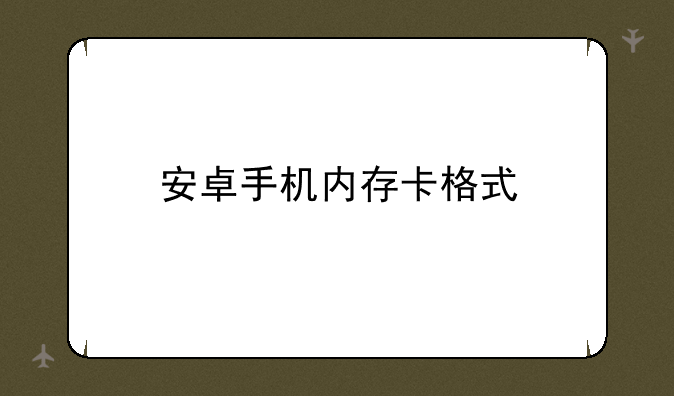 安卓手机内存卡格式