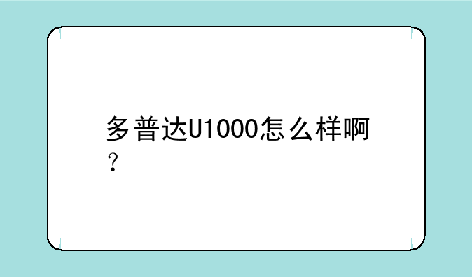 多普达U1000怎么样啊？