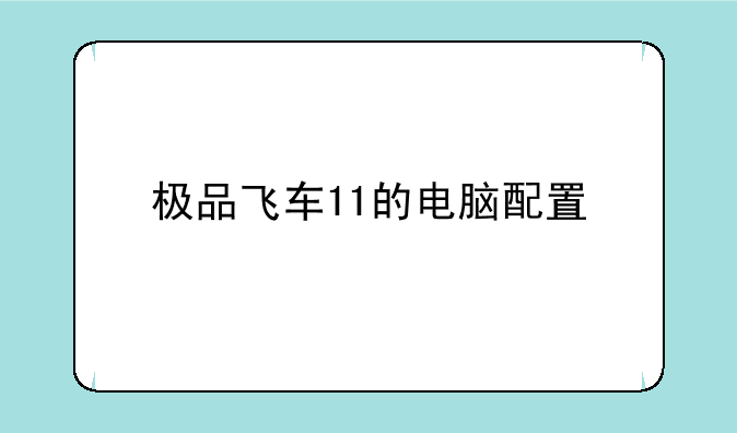 极品飞车11的电脑配置