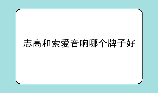 志高和索爱音响哪个牌子好