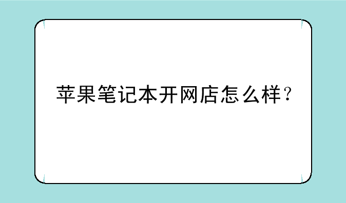 苹果笔记本开网店怎么样？
