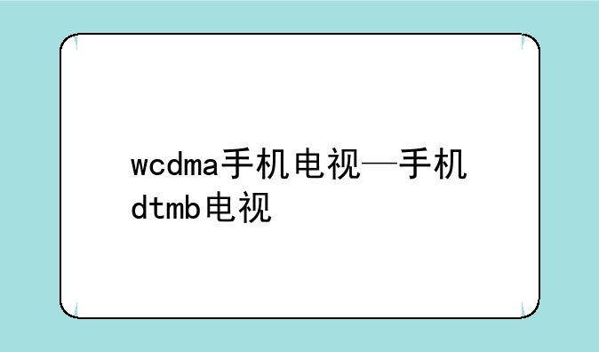 wcdma手机电视—手机dtmb电视