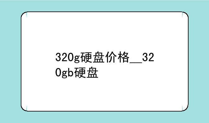 320g硬盘价格__320gb硬盘