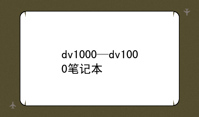 dv1000—dv1000笔记本