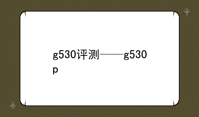 g530评测——g530p