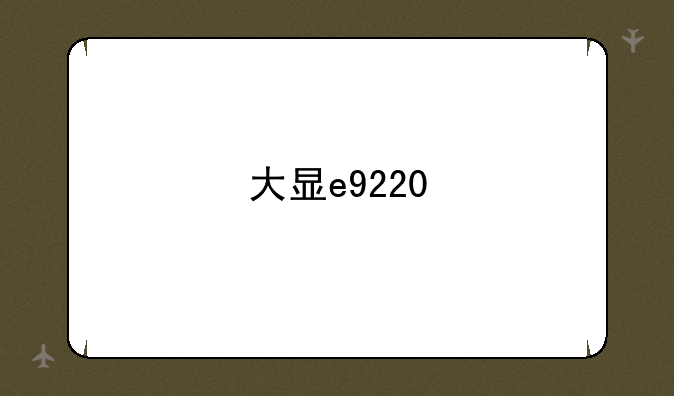 大显e9220
