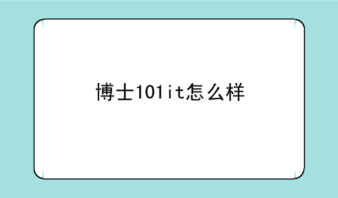 博士101it怎么样