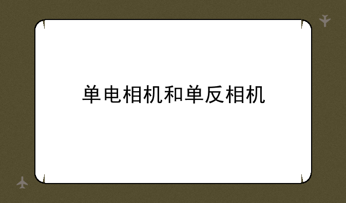 单电相机和单反相机