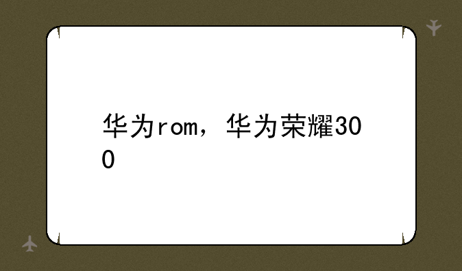 华为rom，华为荣耀300